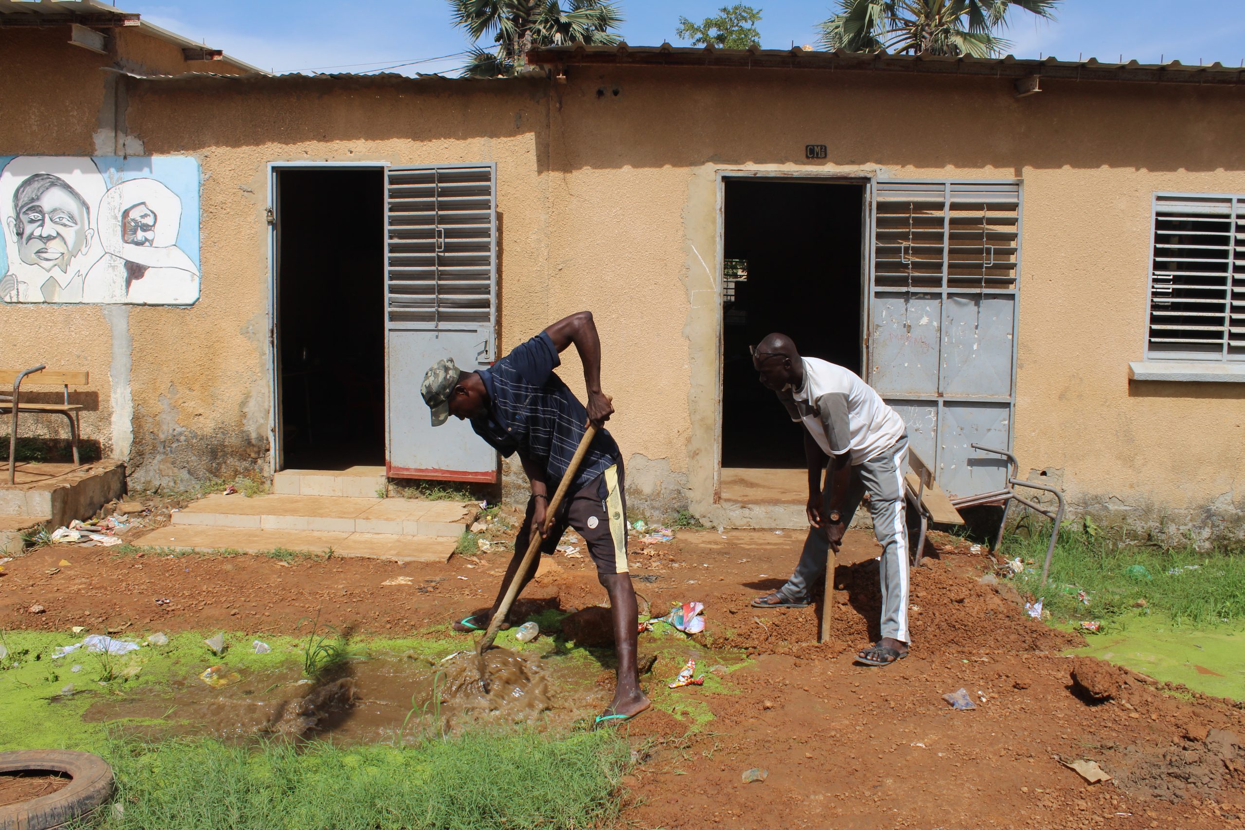 The flooded primary school in Petit Thialy, urban community in Thies Senegal November 2021