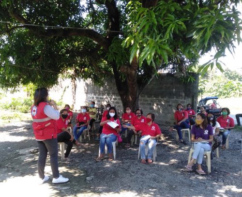 Psychological Support Programme Session for the frontline respondents in community in Mangatarem, Pangasinan. Photo by: Philippine Red Cross