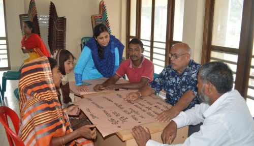 Group work during FRMC feedback session with community members