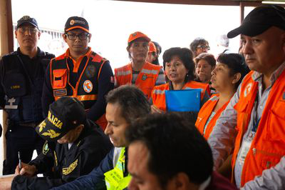 Brigades and local authorities coordinating emergency response exercise in 2019. 