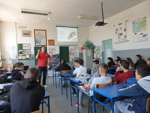 School-based DRR trainings of the Red Cross before Covid-19. Credits: Red Cross of Montenegro