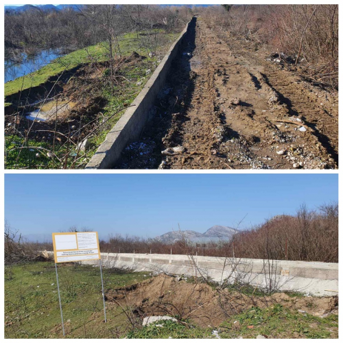 The flood protection infrastructure before and during the enhancement work. Credit: Red Cross of Montenegro