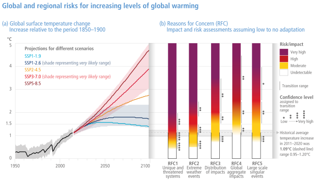 Burning ember diagrams of global, sectoral and regional risk assessments (Figure SPM 4)