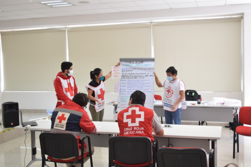 Participants take part in the facilitator training workshop.