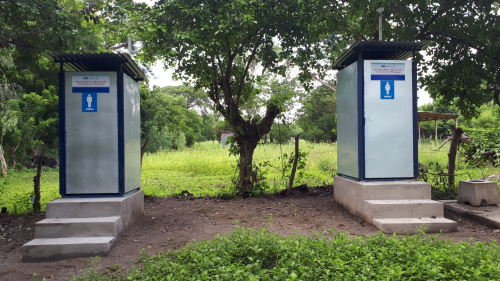 Two new flood-proof latrines were built at the school in the community of Paniquines, Chinandega, Nicaragua. April, 2021